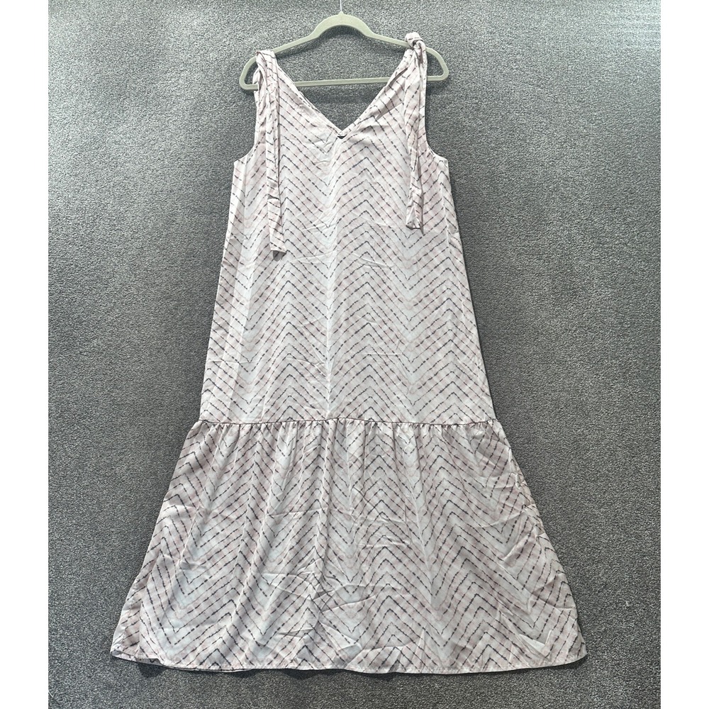 Banana Republic Drop Waist Midi Dress Women Medium‎ Tie Shouder V Neck